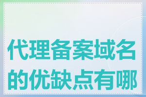 代理备案域名的优缺点有哪些