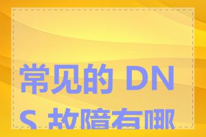 常见的 DNS 故障有哪些