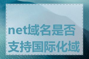 net域名是否支持国际化域名