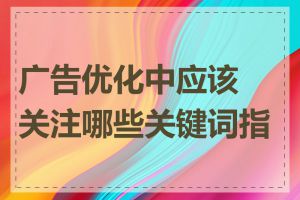 广告优化中应该关注哪些关键词指标