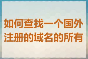 如何查找一个国外注册的域名的所有者