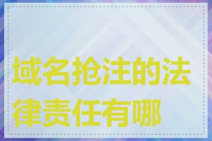 域名抢注的法律责任有哪些