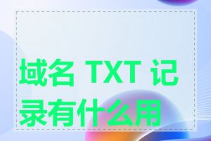域名 TXT 记录有什么用途