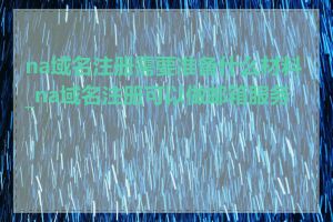 na域名注册需要准备什么材料_na域名注册可以做邮箱服务吗