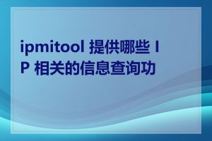 ipmitool 提供哪些 IP 相关的信息查询功能