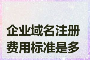 企业域名注册费用标准是多少