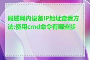 局域网内设备IP地址查看方法:使用cmd命令有哪些步骤