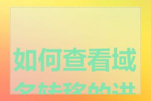 如何查看域名转移的进度