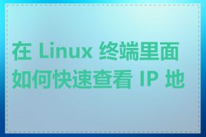 在 Linux 终端里面如何快速查看 IP 地址