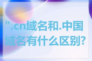 ".cn域名和.中国域名有什么区别?"