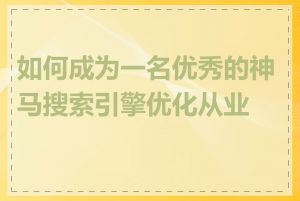 如何成为一名优秀的神马搜索引擎优化从业者