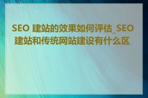 SEO 建站的效果如何评估_SEO 建站和传统网站建设有什么区别