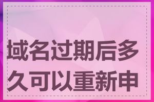 域名过期后多久可以重新申请