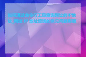 如何通过命令行工具查询网址的IP地址_网址 IP 地址查询的常见问题有哪些