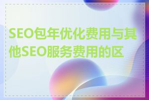 SEO包年优化费用与其他SEO服务费用的区别
