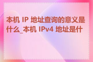 本机 IP 地址查询的意义是什么_本机 IPv4 地址是什么