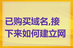 已购买域名,接下来如何建立网站