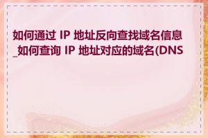 如何通过 IP 地址反向查找域名信息_如何查询 IP 地址对应的域名(DNS)