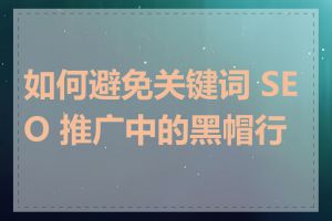 如何避免关键词 SEO 推广中的黑帽行为
