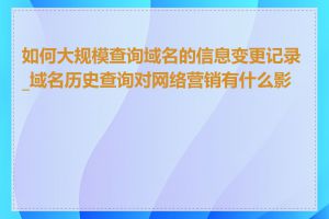 如何大规模查询域名的信息变更记录_域名历史查询对网络营销有什么影响