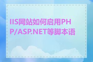 IIS网站如何启用PHP/ASP.NET等脚本语言