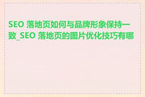 SEO 落地页如何与品牌形象保持一致_SEO 落地页的图片优化技巧有哪些