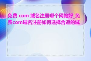 免费 com 域名注册哪个网站好_免费com域名注册如何选择合适的域名