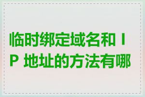 临时绑定域名和 IP 地址的方法有哪些
