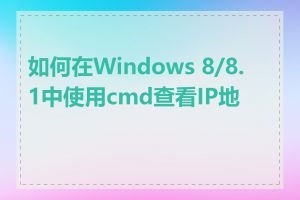 如何在Windows 8/8.1中使用cmd查看IP地址