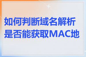 如何判断域名解析是否能获取MAC地址