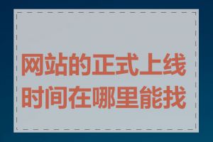 网站的正式上线时间在哪里能找到