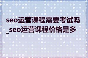 seo运营课程需要考试吗_seo运营课程价格是多少