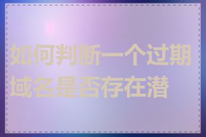 如何判断一个过期域名是否存在潜力