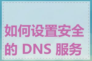 如何设置安全的 DNS 服务器