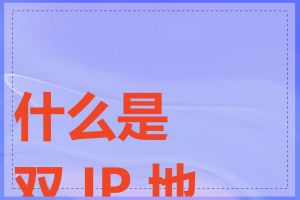 什么是双 IP 地址