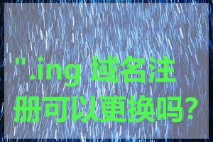 ".ing 域名注册可以更换吗？"