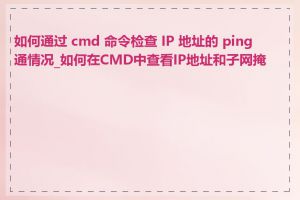 如何通过 cmd 命令检查 IP 地址的 ping 通情况_如何在CMD中查看IP地址和子网掩码