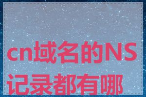 cn域名的NS记录都有哪些