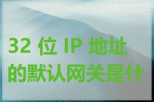 32 位 IP 地址的默认网关是什么