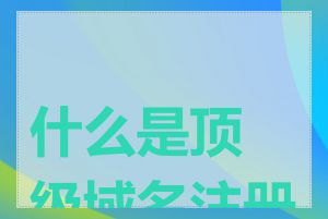 什么是顶级域名注册局