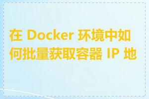 在 Docker 环境中如何批量获取容器 IP 地址