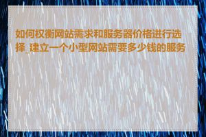 如何权衡网站需求和服务器价格进行选择_建立一个小型网站需要多少钱的服务器