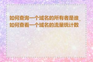 如何查询一个域名的所有者是谁_如何查看一个域名的流量统计数据