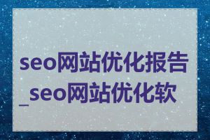 seo网站优化报告_seo网站优化软件