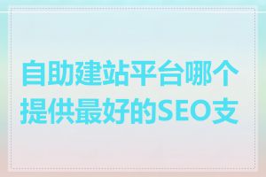 自助建站平台哪个提供最好的SEO支持