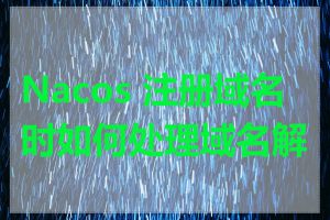Nacos 注册域名时如何处理域名解析