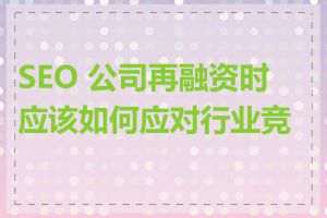 SEO 公司再融资时应该如何应对行业竞争