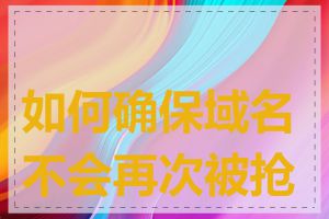 如何确保域名不会再次被抢注