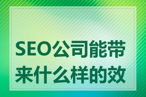 SEO公司能带来什么样的效果