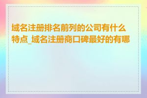 域名注册排名前列的公司有什么特点_域名注册商口碑最好的有哪些